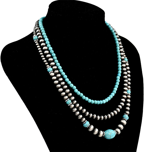 Mint Green jewelry,Geometric jewelry,Beaded Mint Green Turquoise Necklace Set