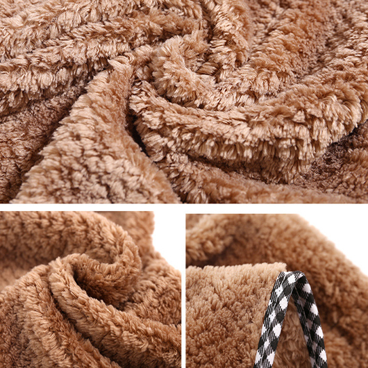 Dark Coffee accessories,Contrast Color accessories,Animal Print accessories,Bath Dark Coffee Plush Hand Towel