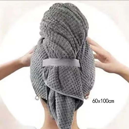 Plush Grey Quick-drying Hair Drying Cap
