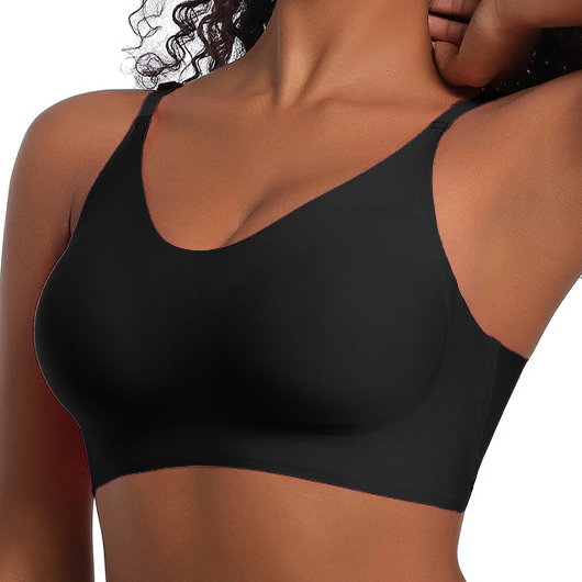 Black intimates,Plain Color intimates,Seamless Scoop Breathable Scoop Black Bra