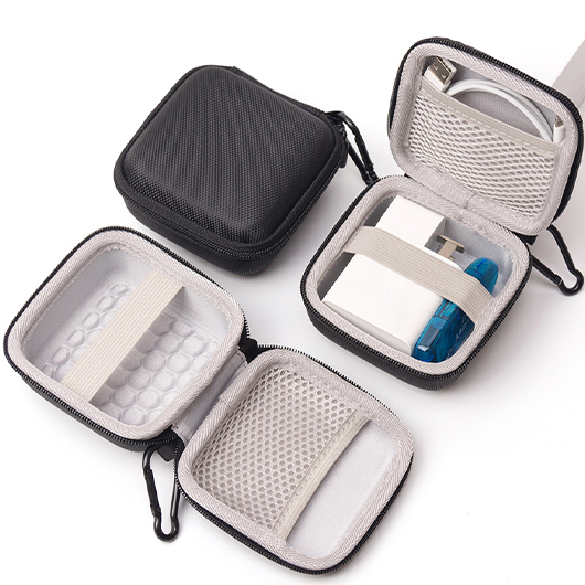 Black accessories,Plain Color accessories,Digital Cccessories Charger Oxford Black Zip Storage Bag
