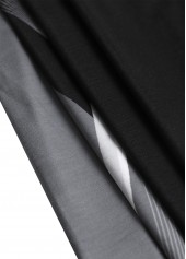 Black tops,Grey tops,Geometric tops,Striped tops,Ombre tops,ROTITA Criss Cross Geometric Print Black V Neck T Shirt