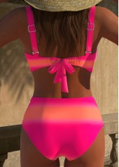 Hot Pink swimwear,Ombre swimwear,ROTITA Ruched Hot Pink Ombre Bikini Set
