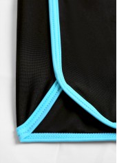 Black swimwear,Paisley swimwear,ROTITA Contrast Binding Black Paisley Print Tankini Set