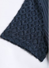 Navy plus size,Plain Color plus size,ROTITA Plus Size Lace Navy Tie Collar T Shirt