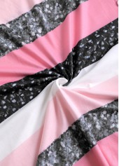 Pink dresses,White dresses,Striped dresses,Geometric dresses,Everyday dresses,Casual dresses,ROTITA Patchwork Striped Pink A Line Scoop Neck Dress