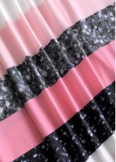 Pink dresses,White dresses,Striped dresses,Geometric dresses,Everyday dresses,Casual dresses,ROTITA Patchwork Striped Pink A Line Scoop Neck Dress