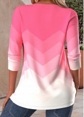 Pink plus size,Ombre plus size,Geometric plus size,ROTITA Plus Size Criss Cross Pink Ombre T Shirt
