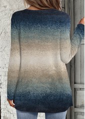 Multi Color tops,Ombre tops,ROTITA Fake 2in1 Ombre Multi Color Draped Neck Sweatshirt