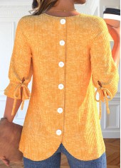 Rotita – T-Shirt mit Rundhalsausschnitt und halblangen Ärmeln in Orange