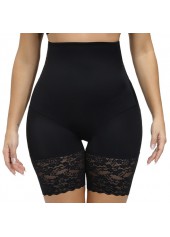 schwarzer Spitzen-Höschen mit hoher Taille und Bauchkontrolle