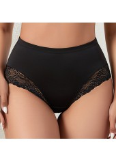 schwarzer hoch taillierter Spitzen-Patchwork-Höschen