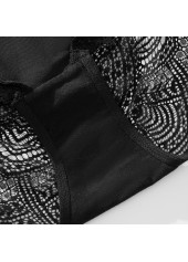 Black intimates,Plain Color intimates,Black High Waisted Lace Patchwork Panty
