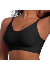 nahtloser atmungsaktiver U-Ausschnitt-BH in Schwarz