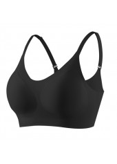 Black intimates,Plain Color intimates,Seamless Scoop Breathable Scoop Black Bra