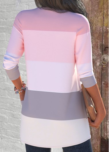 Pink tops,Striped tops,Geometric tops,ROTITA Two Piece Striped Pink Cardigan  and Tank Top