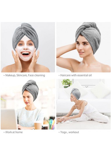 Grey accessories,Plain Color accessories,Antibacterial Fiber Grey Hair Drying Cap