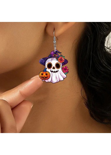 Orange jewelry,Halloween jewelry,Halloween Ghost Pumpkin Orange One Pair Earrings