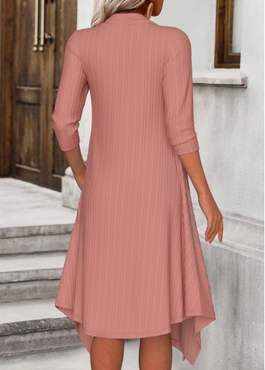 Pink dresses,Floral dresses,Plants dresses,Everyday dresses,Casual dresses,ROTITA Fake 2in1 Floral Print Pink A Line Dress