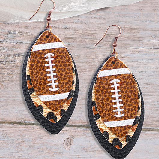Dark Coffee jewelry,Leopard jewelry,Faux Leather Dark Coffee Leopard Earrings