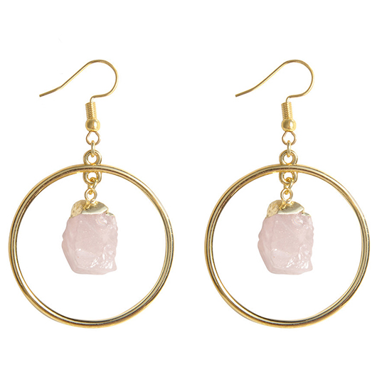 Light Pink jewelry,Other jewelry,Crystal Light Pink Round Design Earrings