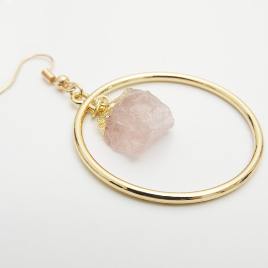 Light Pink jewelry,Other jewelry,Crystal Light Pink Round Design Earrings