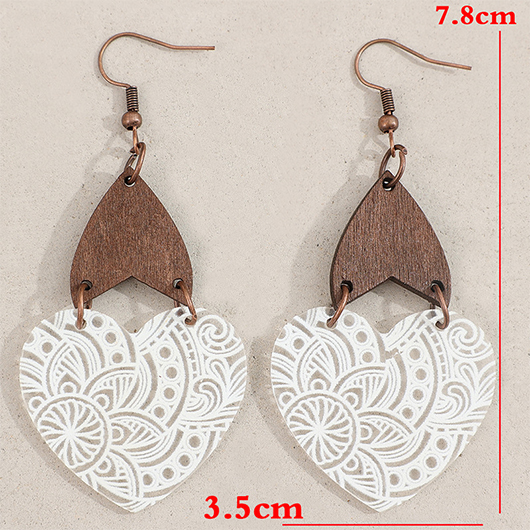 White jewelry,Heart Acrylic Flower White One Pair Earrings