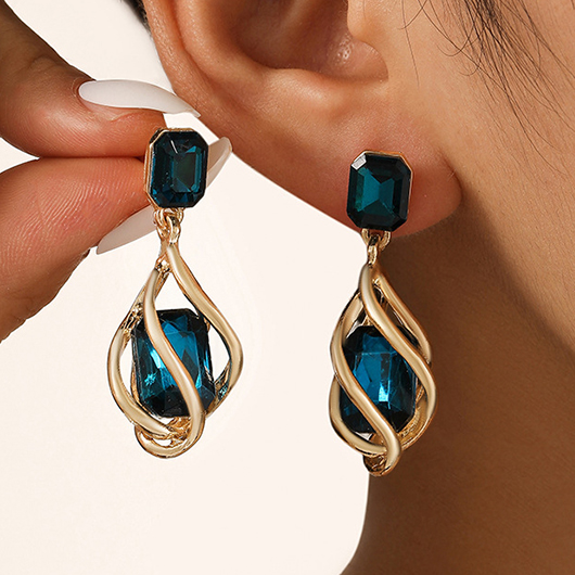 Blue jewelry,Navy jewelry,Blue Vintage Alloy One Pair Earrings
