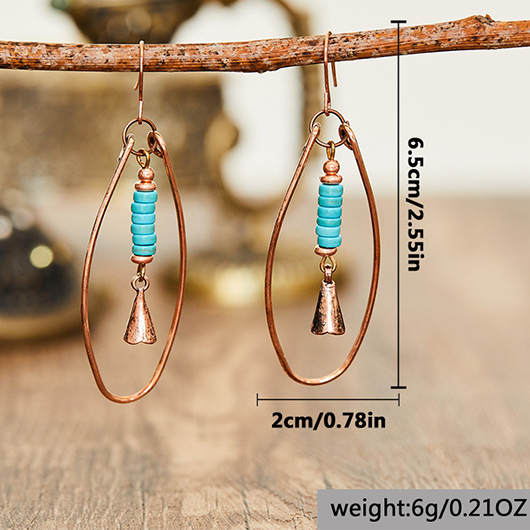 Mint Green jewelry,Alloy Detail Turquoise Material Mint Green Earrings