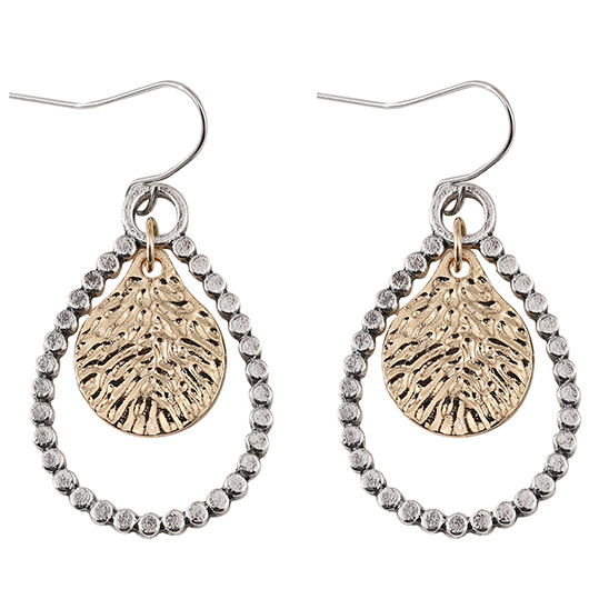 Golden jewelry,Golden Cutout Waterdrop Detail Alloy Earrings