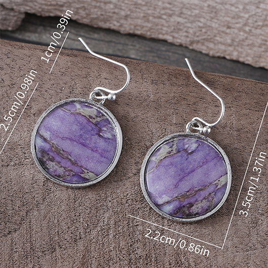Dusty Purple jewelry,Round Dusty Purple Alloy Material Earrings