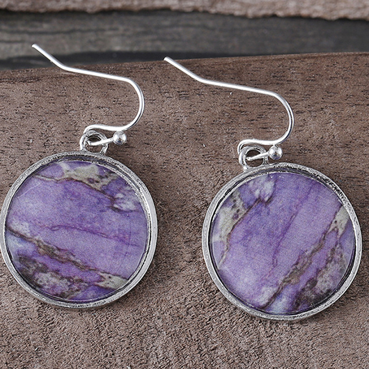 Dusty Purple jewelry,Round Dusty Purple Alloy Material Earrings