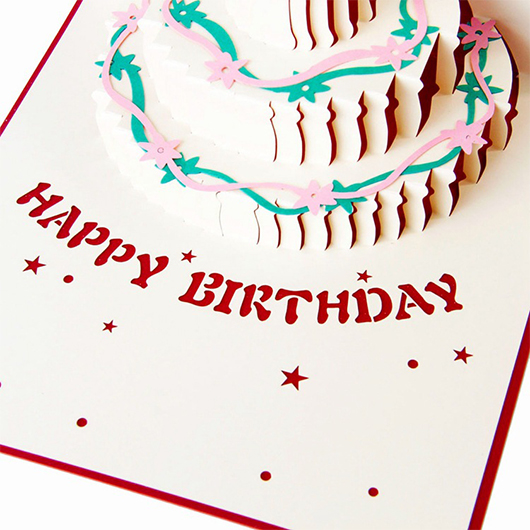 Red accessories,Contrast Color accessories,Hollow Paper Sculpture Cake Birthday Red Gift Card