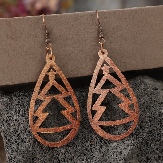 Light Coffee jewelry,Plants jewelry,Christmas Tree Light Coffee Wood Earrings