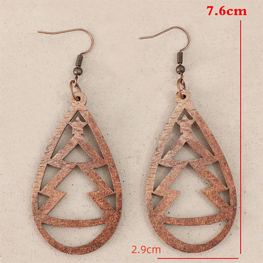 Light Coffee jewelry,Plants jewelry,Christmas Tree Light Coffee Wood Earrings