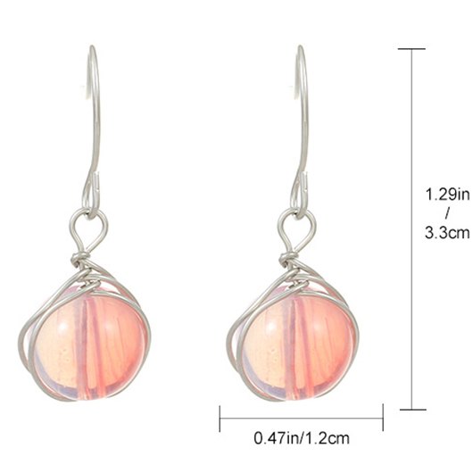 Light Pink jewelry,Round Ombre Glass Light Pink Earrings