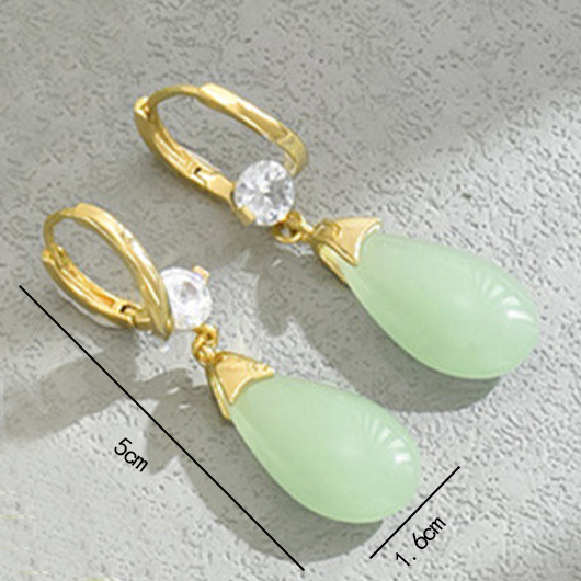 Copper Detail and Green Jade earrings