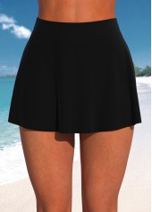 Black swimwear,Plain Color swimwear,ROTITA Black Multi Way Mid Waisted Pantskirt