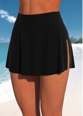 Black swimwear,Plain Color swimwear,ROTITA Black Multi Way Mid Waisted Pantskirt