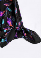 Black plus size,Rainbow Color plus size,Plants plus size,ROTITA Plus Size High Waisted Asymmetry Leaf Print Tankini Set