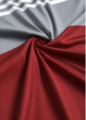 Navy tops,Wine Red tops,Striped tops,Geometric tops,ROTITA Eyelet Striped Navy Shirt Collar 3/4 Sleeve Blouse