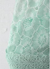 Mint Green tops,Plain Color tops,ROTITA Lace Mint Green Round Neck Fake Two Piece Twinset