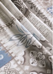 Dusty Blue plus size,Geometric plus size,Tribal plus size,ROTITA Plus Size Patchwork Light Coffee Geometric Print T Shirt