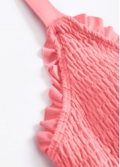 Peach Red swimwear,Plants swimwear,ROTITA Tummy Coverage Peach Red Tropical Plants Print Tankini Set