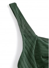 Olive Green plus size,Plants plus size,ROTITA Plus Size Surplice Tropical Plants Print Tankini Set