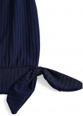 Navy swimwear,Geometric swimwear,ROTITA Bowknot Navy Geometric Print Tankini Set