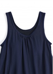 Navy swimwear,Geometric swimwear,ROTITA Bowknot Navy Geometric Print Tankini Set