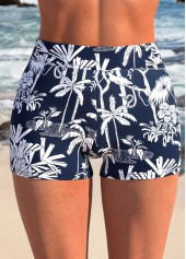 Navy plus size,Plants plus size,ROTITA Plus Size Ruffle Tropical Plants Print Navy Tankini Set