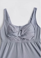 Grey plus size,Tribal plus size,ROTITA Plus Size Patchwork Tribal Print Grey Tankini Set