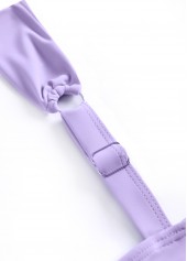 Light Purple swimwear,Geometric swimwear,Striped swimwear,ROTITA Drawstring Light Purple Geometric Print Tankini Set